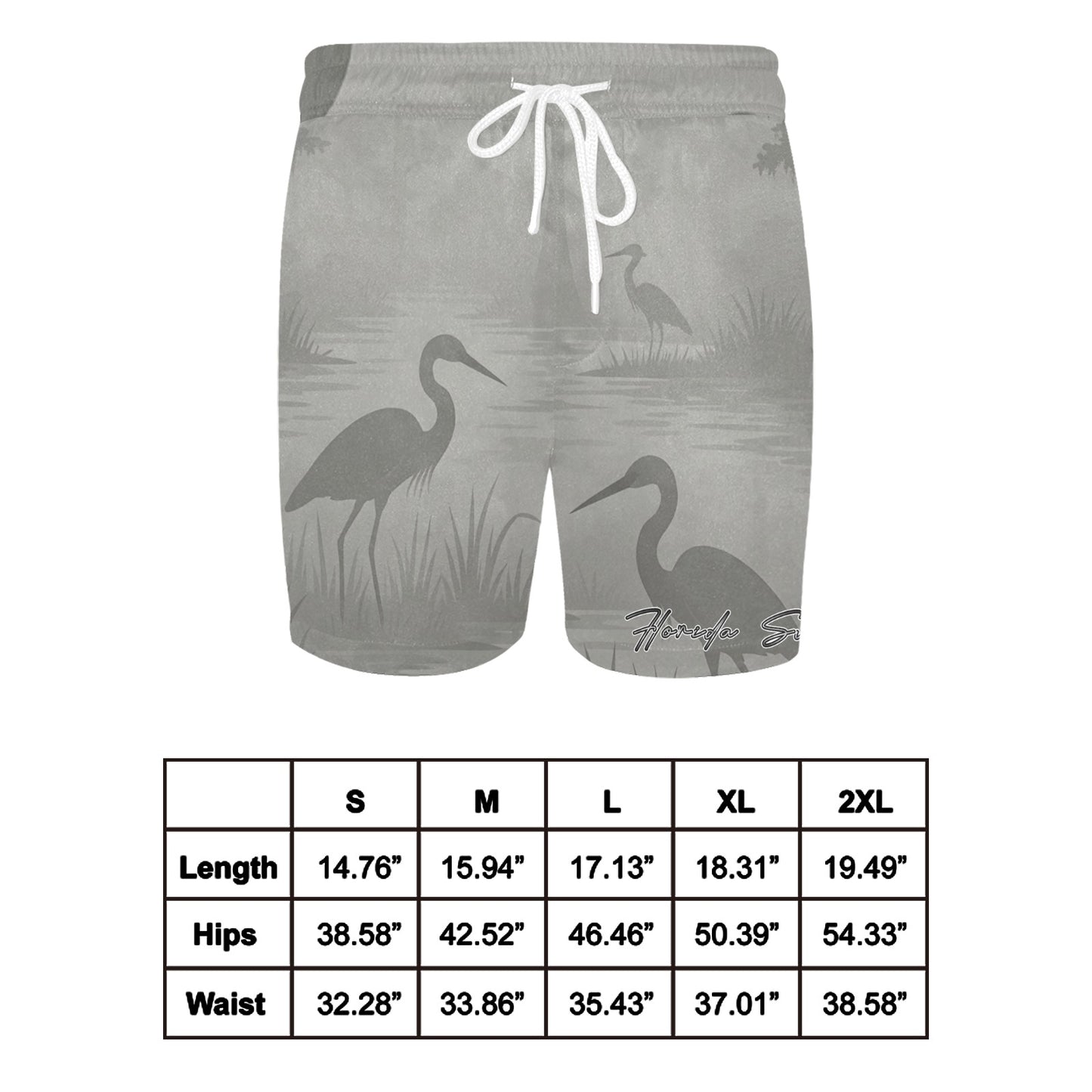 Florida Survival Everglade Veil Collection Mid-Length Swim Shorts