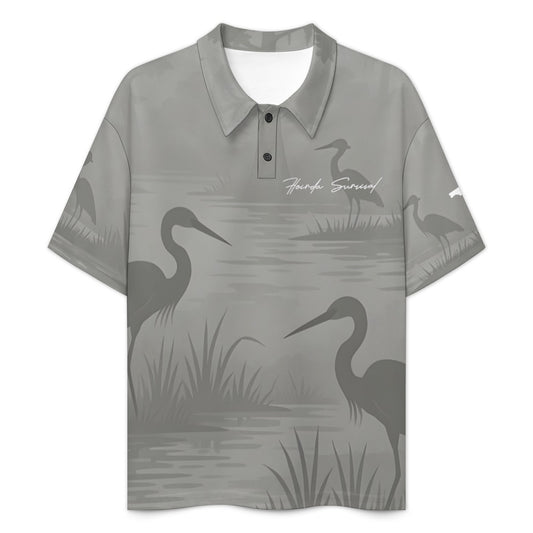 Florida Survival Everglade Veil Collection Men’s Buttoned Polo Shirt