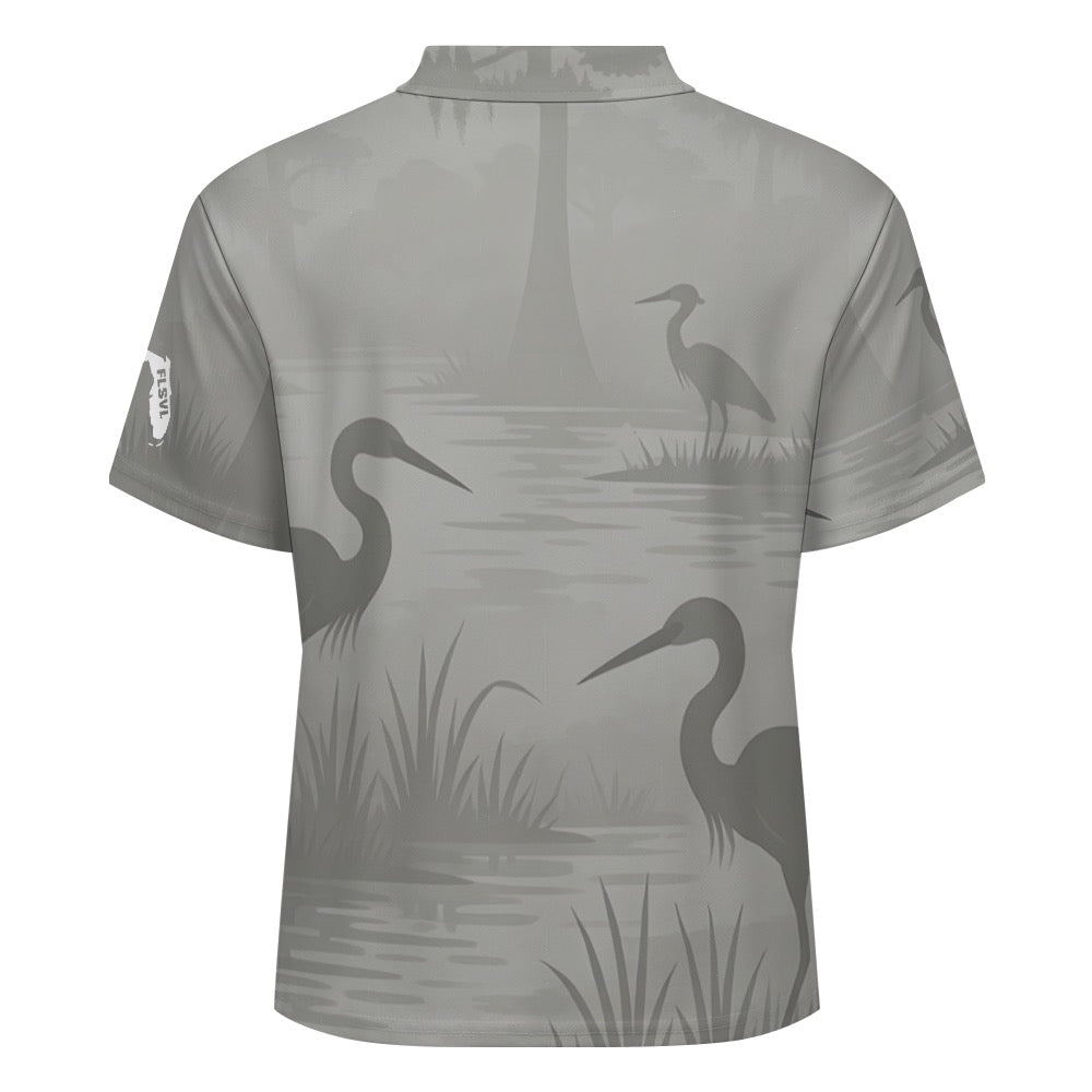Florida Survival Everglade Veil Collection Men’s Buttoned Polo Shirt