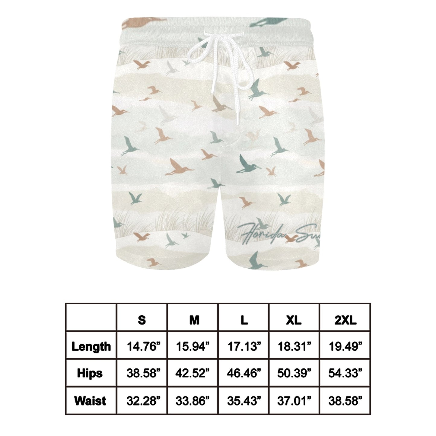Florida Survival Coastal Migration Collection Men's Mid-Length Swim Shorts