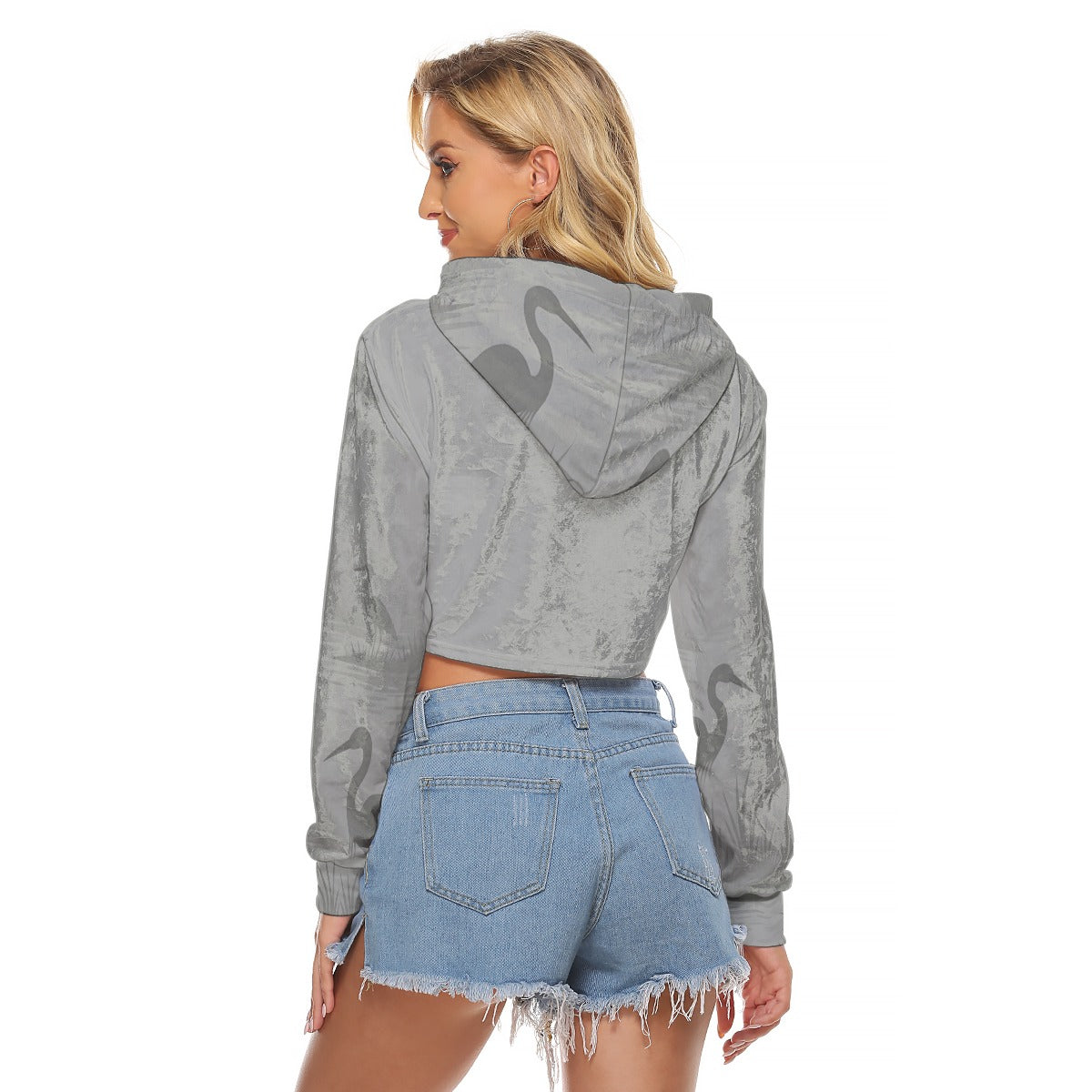 Florida Survival Everglade Veil Collection Velvet Drop Shoulder Crop Hoodie