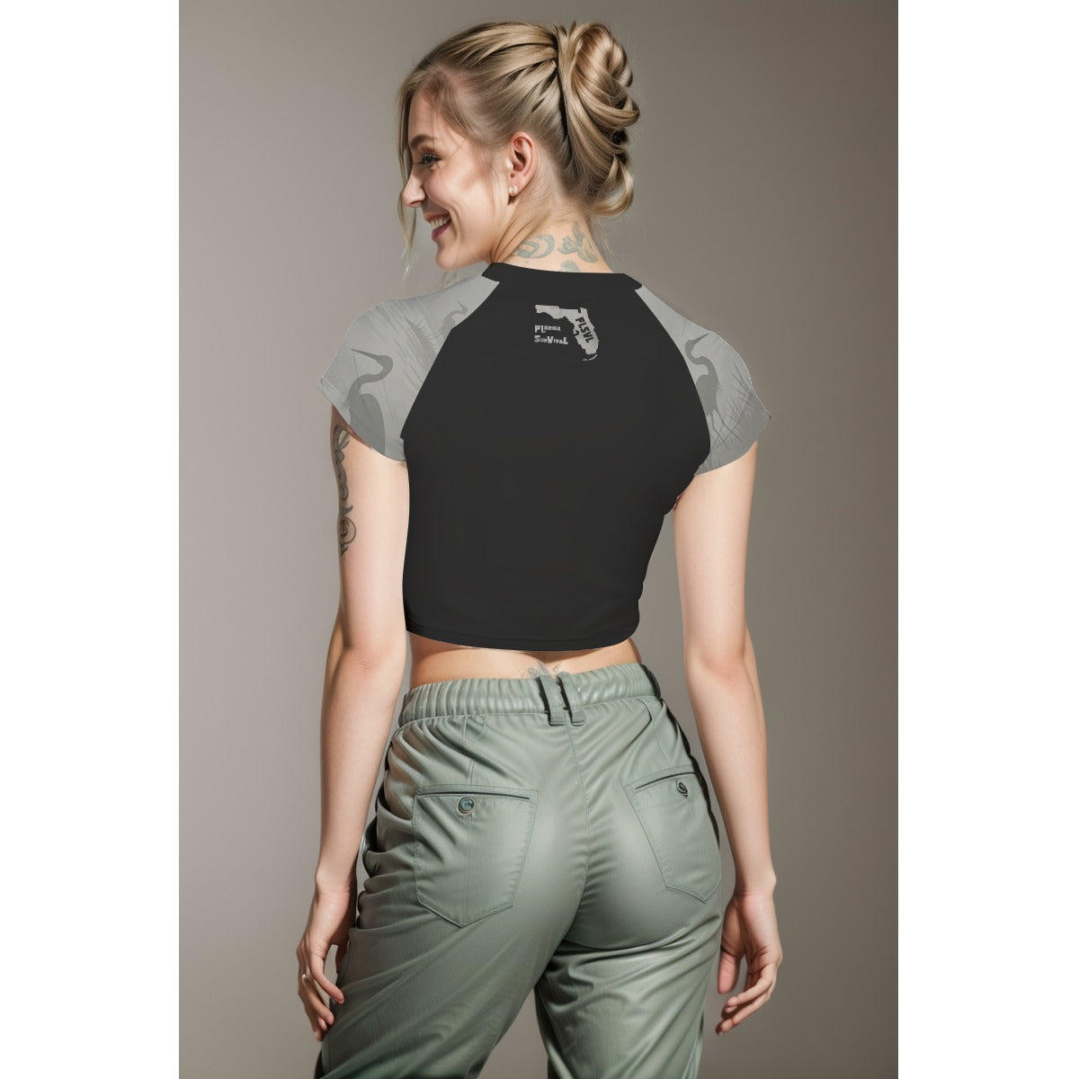 Florida Survival Everglade Veil Collection Women's Raglan Cropped T-shirt