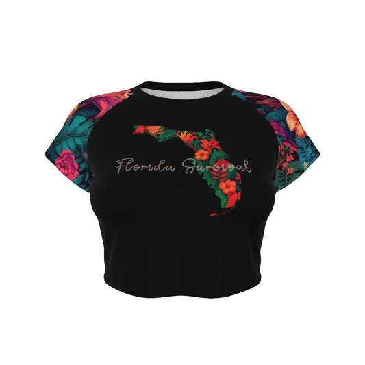 Florida Survival Tropical Garden Collection Women's Cropped T-Shirt
