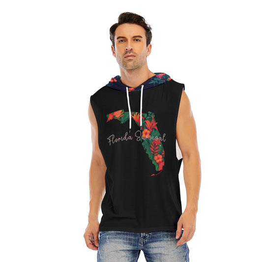 Florida Survival Tropical Garden Collection Men’s Sleeveless Pullover Hoodie
