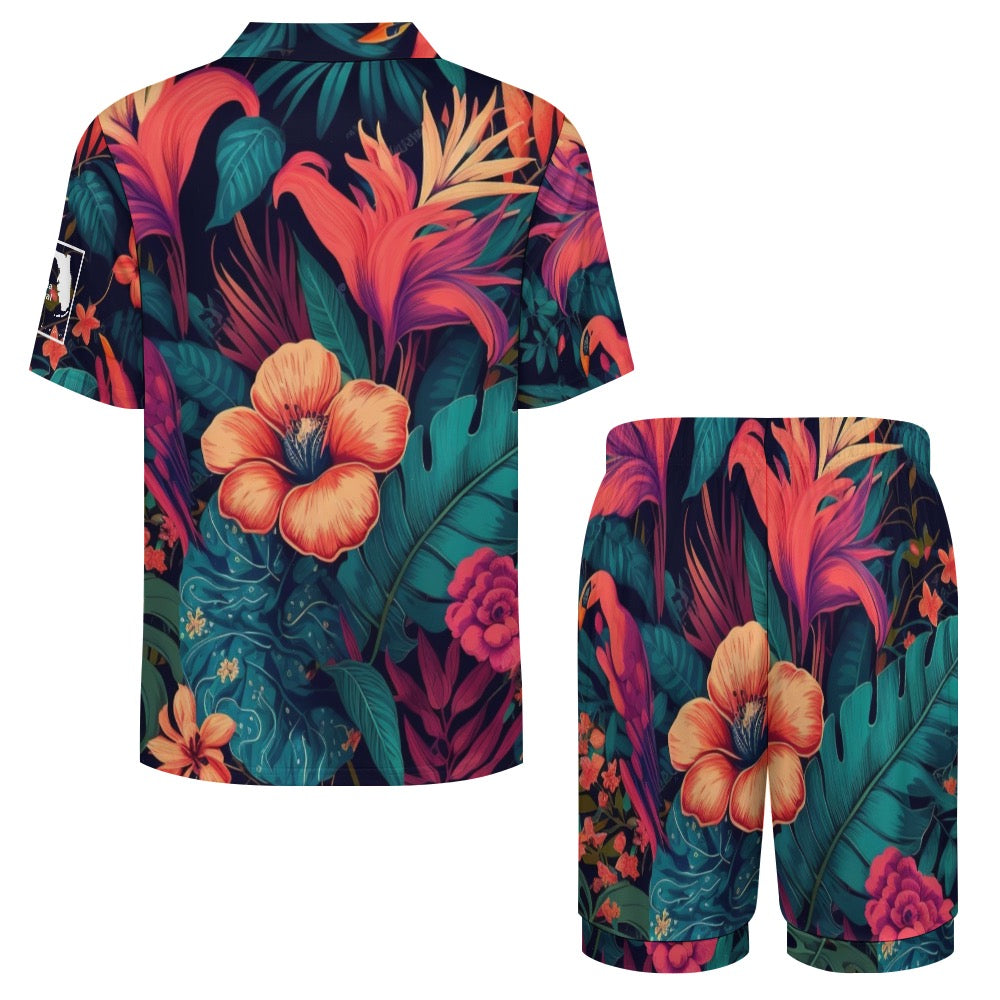 Florida Survival Tropical Garden Collection Ice Silk Pajama Set