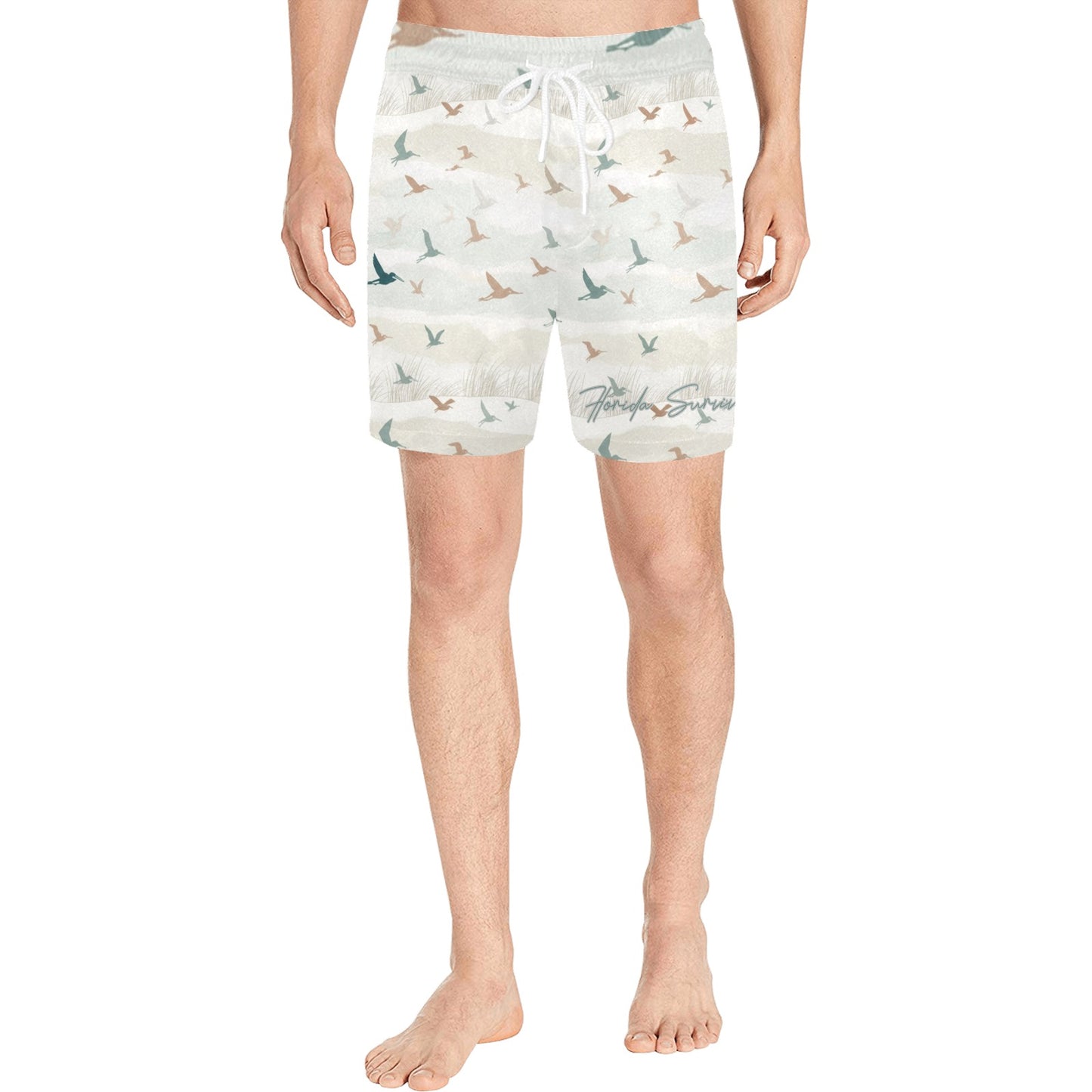 Florida Survival Coastal Migration Collection Men's Mid-Length Swim Shorts