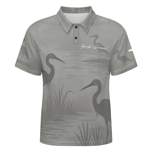 Florida Survival Everglade Veil Collection Men’s Buttoned Polo Shirt