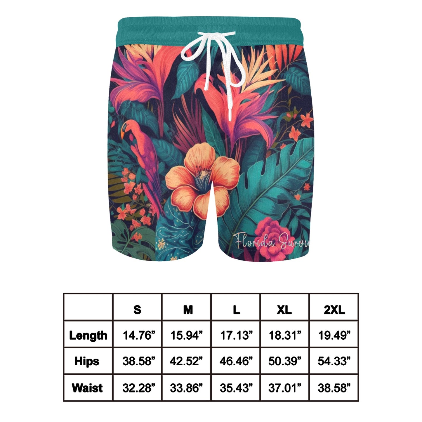 Florida Survival Tropical Garden Collection Men's Swim Shorts