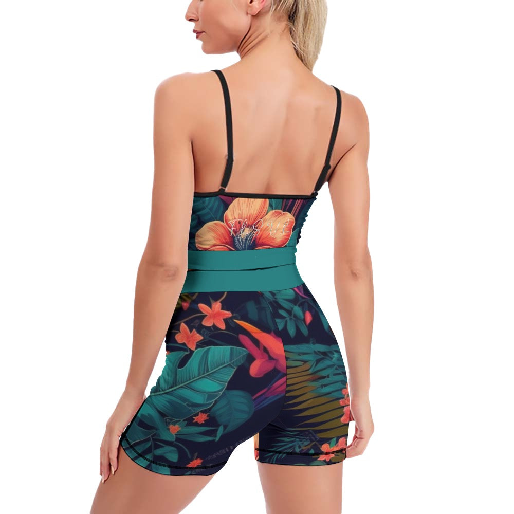 Florida Survival Tropical Garden Collection Women's Two-Piece Yoga Set