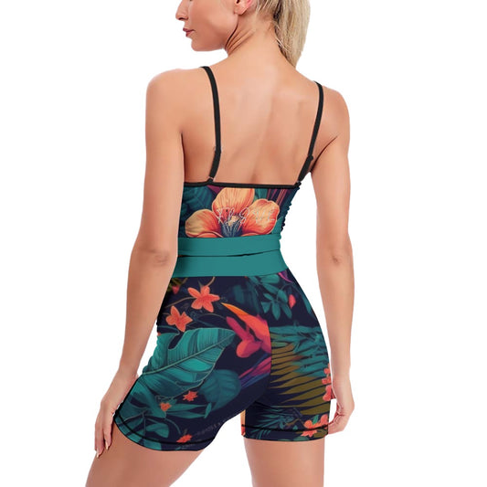 Florida Survival Tropical Garden Collection Women's Two-Piece Yoga Set